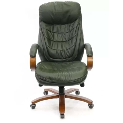 Кресло АКЛАС Валенсия Soft EX MB (Кожа Lux LC Green)