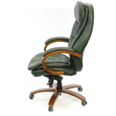 Кресло АКЛАС Валенсия Soft EX MB (Кожа Lux LC Green)