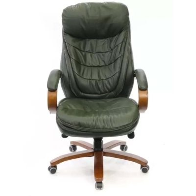 Кресло АКЛАС Валенсия Soft EX MB (Кожа Lux LC Green/PU Зеленый)