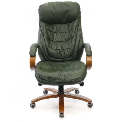 Кресло АКЛАС Валенсия Soft EX MB (Кожа Lux LC Green)