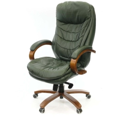 Кресло АКЛАС Валенсия Soft EX MB (Кожа Lux LC Green)