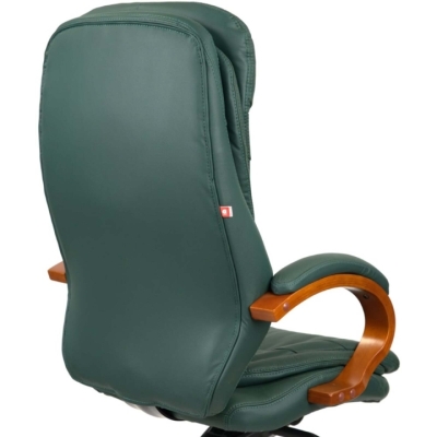 Кресло АКЛАС Валенсия Soft EX MB (Кожа Lux LC Green/PU Green)