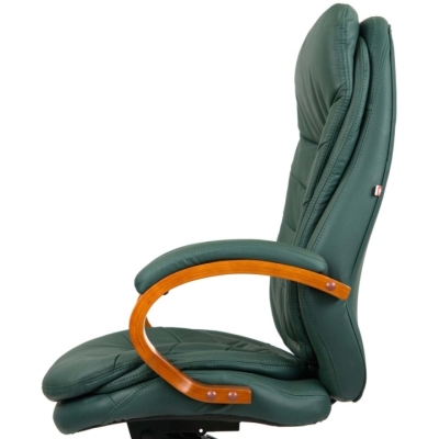 Кресло АКЛАС Валенсия Soft EX MB (Кожа Lux LC Green/PU Green)