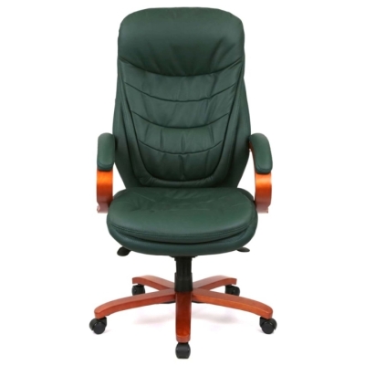 Кресло АКЛАС Валенсия Soft EX MB (Кожа Lux LC Green/PU Green)