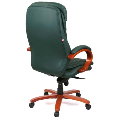 Кресло АКЛАС Валенсия Soft EX MB (Кожа Lux LC Green/PU Green)