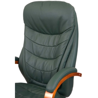 Кресло АКЛАС Валенсия Soft EX MB (Кожа Lux LC Green/PU Green)
