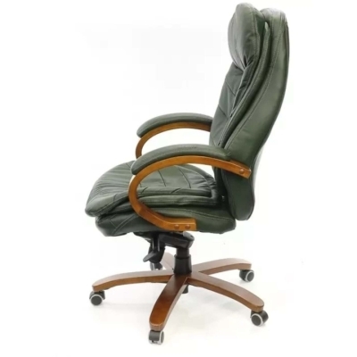 Кресло АКЛАС Валенсия Soft EX MB (Кожа Lux LC Green)