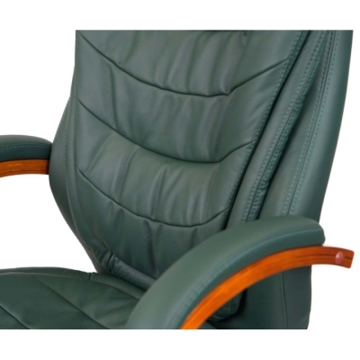 Кресло АКЛАС Валенсия Soft EX MB (Кожа Lux LC Green/PU Зеленый)