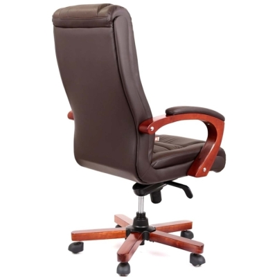 Кресло АКЛАС Гаспар ЕХ МB (Кожа LC-K Dark brown/PU Dark brown)