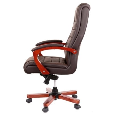 Кресло АКЛАС Гаспар ЕХ МB (Кожа LC-K Dark brown/PU Dark brown)