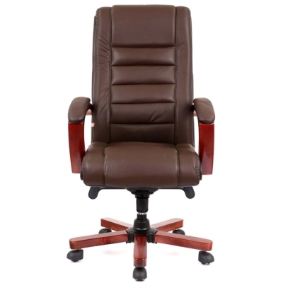 Кресло АКЛАС Гаспар ЕХ МB (Кожа LC-K Dark brown/PU Dark brown)