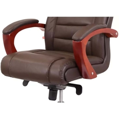 Кресло АКЛАС Гаспар ЕХ МB (Кожа LC-K Dark brown/PU Dark brown)