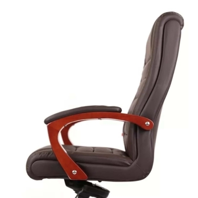 Кресло АКЛАС Гаспар ЕХ МB (Кожа LC-K Dark brown/PU Dark brown)