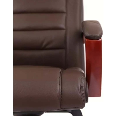 Кресло АКЛАС Гаспар ЕХ МB (Кожа LC-K Dark brown/PU Dark brown)