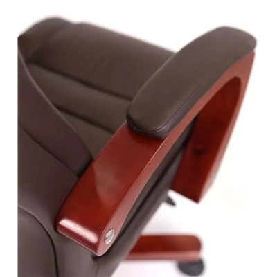Кресло АКЛАС Гаспар ЕХ МB (Кожа LC-K Dark brown/PU Dark brown)