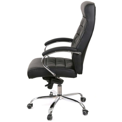 Кресло АКЛАС Камиль CH MB (Кожа LC-A Black/PU Black)