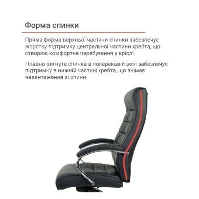 Кресло АКЛАС Камиль CH MB (Кожа LC-A Black/PU Black)