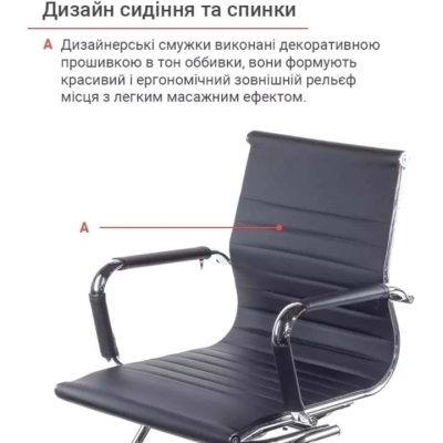 Кресло конференционное АКЛАС Кап CH CF (PU Черный)