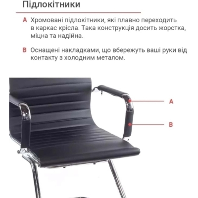 Кресло конференционное АКЛАС Кап CH CF (PU Черный)