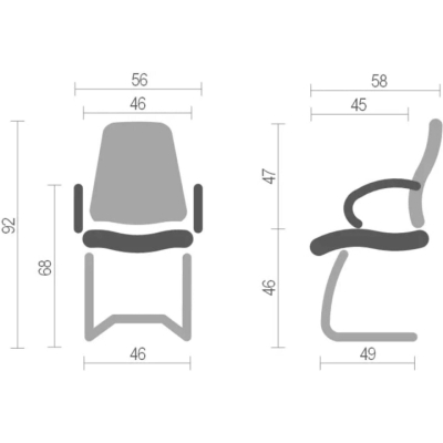 Кресло конференционное АКЛАС Кап CH CF (PU Черный)