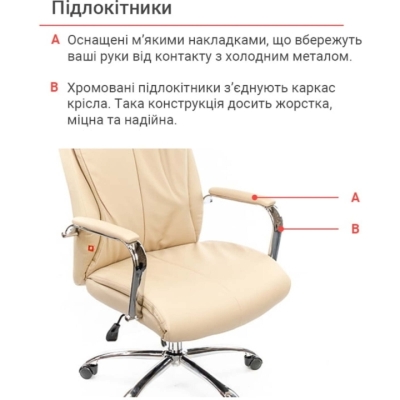 Кресло АКЛАС Маккай CH ANF Бежевый (PU-бежевый)