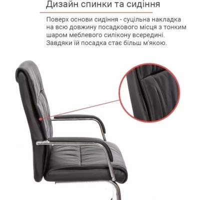 Кресло конференционное АКЛАС Марти CH CF (PU Черный)