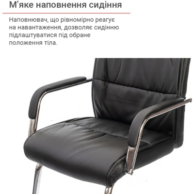 Кресло конференционное АКЛАС Марти CH CF (PU Черный)