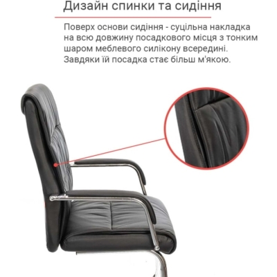 Кресло конференционное АКЛАС Марти CH CF (PU Черный)