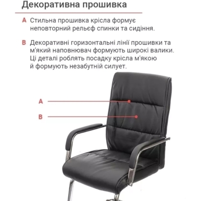 Кресло конференционное АКЛАС Марти CH CF (PU Черный)