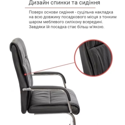 Кресло конференционное АКЛАС Марти CH CF (PU Черный)