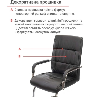 Кресло конференционное АКЛАС Марти CH CF Черный (PU-черный)