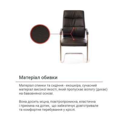 Кресло конференционное АКЛАС Натан CH CF (PU Черный)