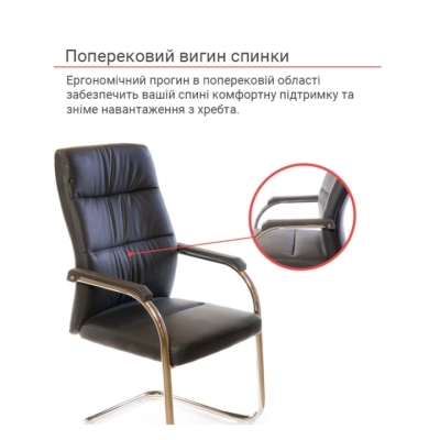 Кресло конференционное АКЛАС Натан CH CF Черный (PU-черный)