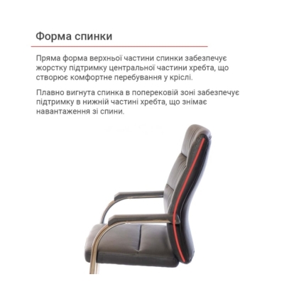 Кресло конференционное АКЛАС Натан CH CF Черный (PU-черный)
