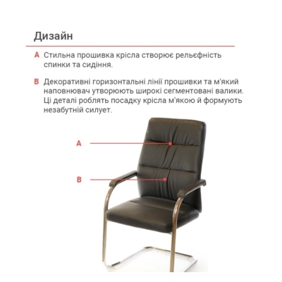 Кресло конференционное АКЛАС Натан CH CF Черный (PU-черный)