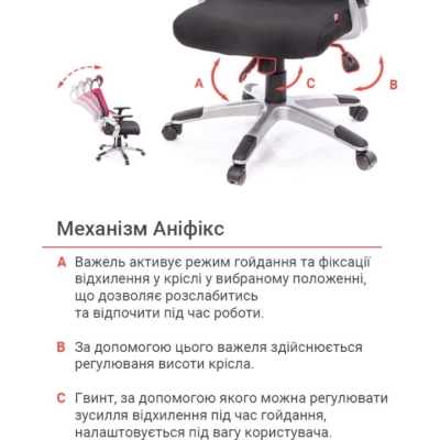 Кресло АКЛАС Прима PL HR ANF (Черный/Красный)