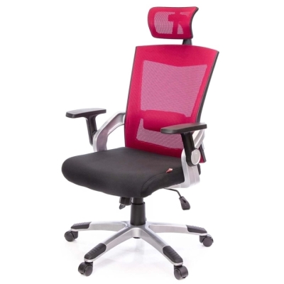 Крісло АКЛАС Прима PL HR ANF (Чорний/Червоний)