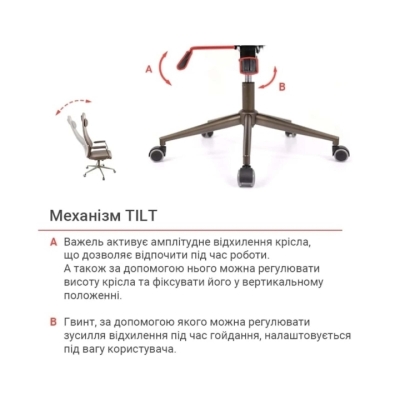 Кресло АКЛАС Ронин CH TILT (PU Wax 424 Черно-серый)