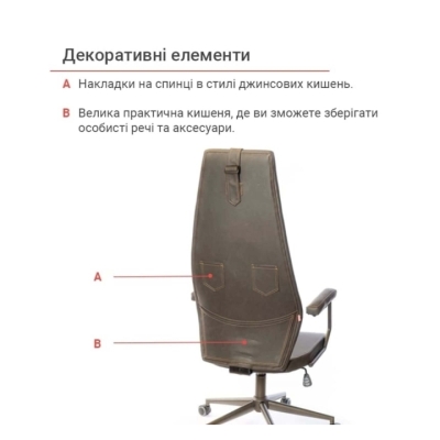 Кресло АКЛАС Ронин CH TILT (PU Wax 424 Черно-серый)