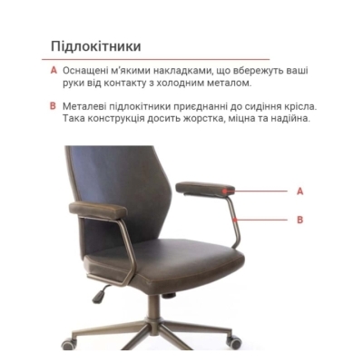 Кресло АКЛАС Ронин CH TILT (PU Wax 424 Черно-серый)