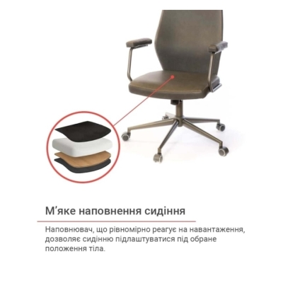 Кресло АКЛАС Ронин CH TILT (PU Wax 424 Черно-серый)