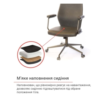 Кресло АКЛАС Ронин CH TILT (PU Wax 424 Черно-серый)