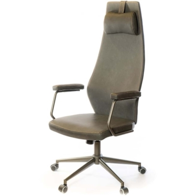 Кресло АКЛАС Ронин CH TILT (PU Wax 424 Черно-серый)