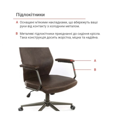 Кресло АКЛАС Ронин CH TILT (PU Wax 421 Темно-коричневый)