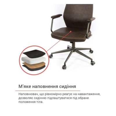 Кресло АКЛАС Ронин CH TILT (PU Wax 421 Темно-коричневый)