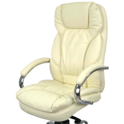 Кресло АКЛАС Тироль CH MB (Кожа LC-F Beige/PU Beige)