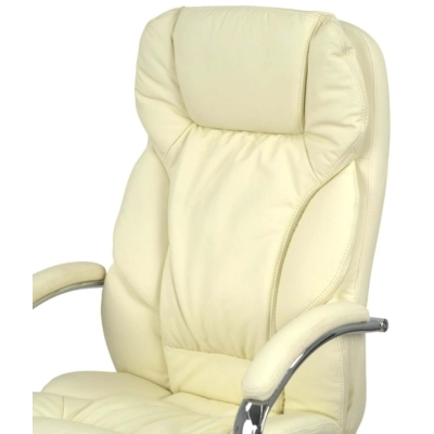 Кресло АКЛАС Тироль CH MB (Кожа LC-F Beige/PU Beige)