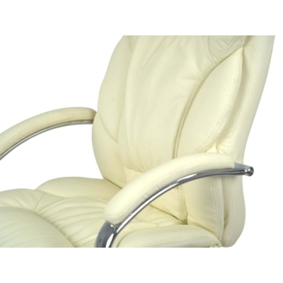 Кресло АКЛАС Тироль CH MB (Кожа LC-F Beige/PU Beige)