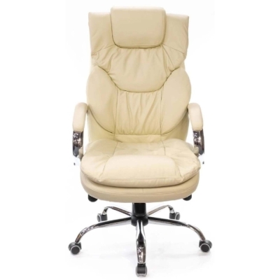 Кресло АКЛАС Флорида CH MB (Кожа LC-F Beige/PU Beige)