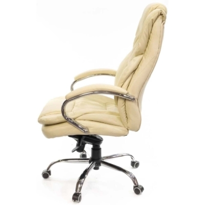 Кресло АКЛАС Флорида CH MB (Кожа LC-F Beige/PU Beige)